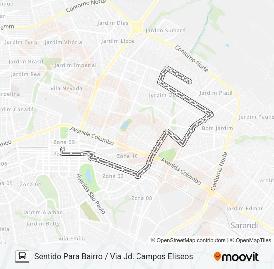 235 JD. CAMPOS ELISEOS Bus Line Map