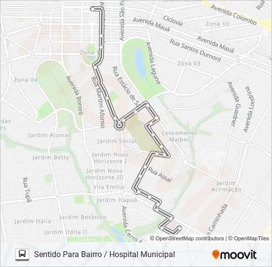 414 HOSPITAL MUNICIPAL bus Line Map