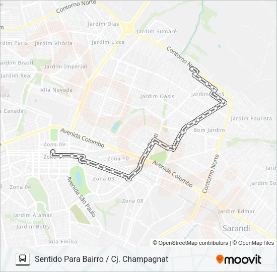 234 CJ. J. B. CHAMPAGNAT Bus Line Map