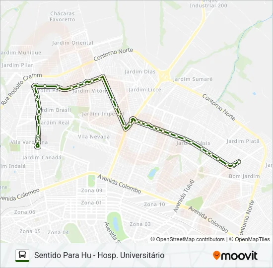007 INTERBAIRROS ZONA NORTE Bus Line Map