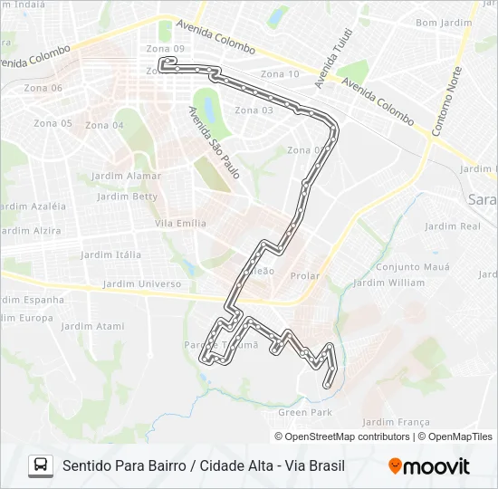 416 CIDADE ALTA - VIA BRASIL Bus Line Map