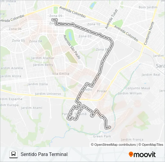 416 CIDADE ALTA - VIA BRASIL Bus Line Map
