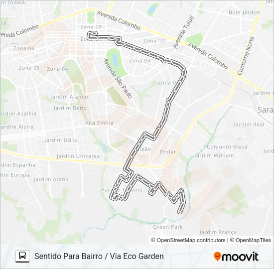 416 CIDADE ALTA - VIA BRASIL Bus Line Map