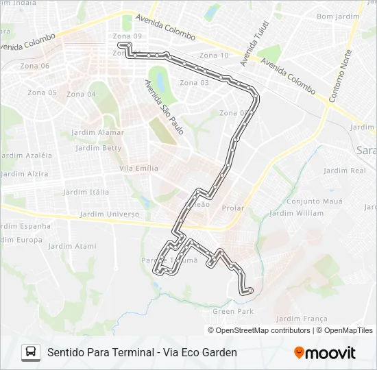 416 CIDADE ALTA - VIA BRASIL Bus Line Map
