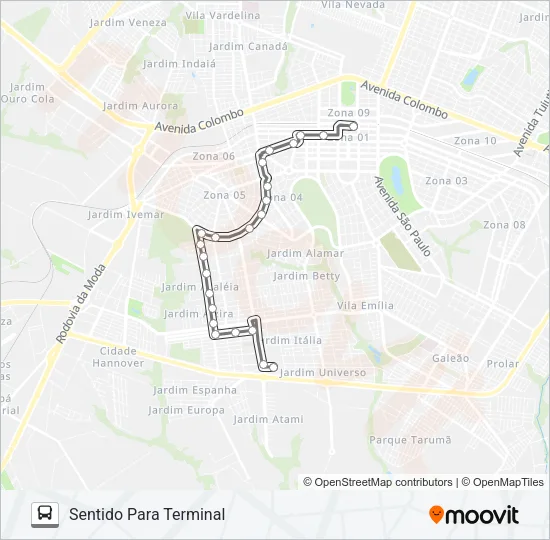 458 JD. UNIVERSO / VIA CERRO AZUL Bus Line Map