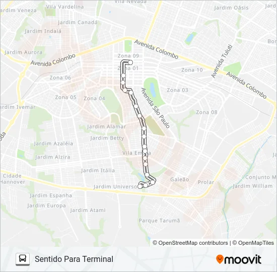 459 JD. UNIVERSO / VIA BORBA GATO Bus Line Map