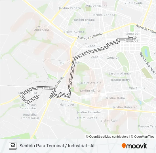 531 PQ. INDUSTRIAL / COPASA / ALL Bus Line Map