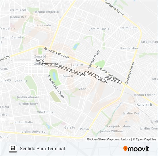 Mapa da linha 314 VILA NOVA de ônibus