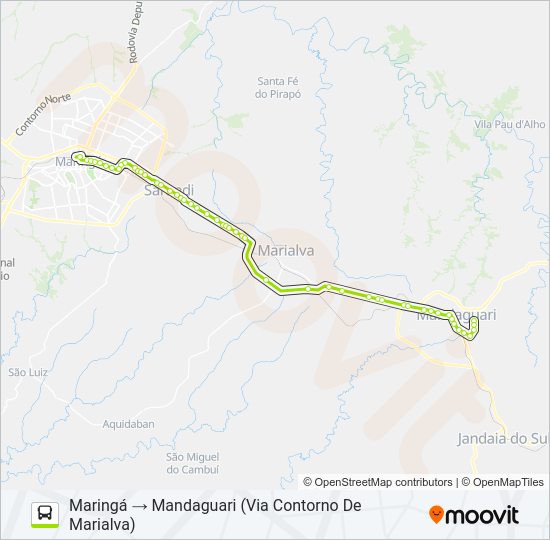 Mapa da linha 0224-450 MARINGÁ / MANDAGUARI de ônibus