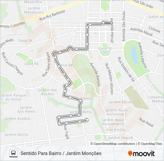 041 JARDIM MONÇÕES Bus Line Map