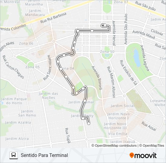 041 JARDIM MONÇÕES Bus Line Map