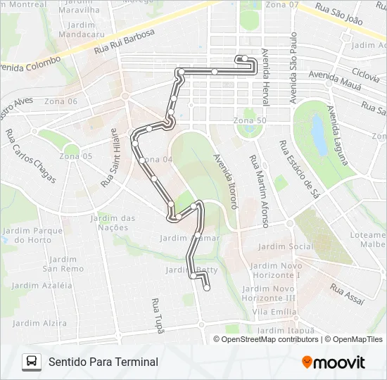 041 JARDIM MONÇÕES Bus Line Map