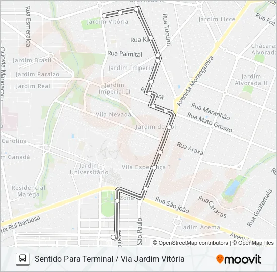 131 JARDIM VITÓRIA Bus Line Map