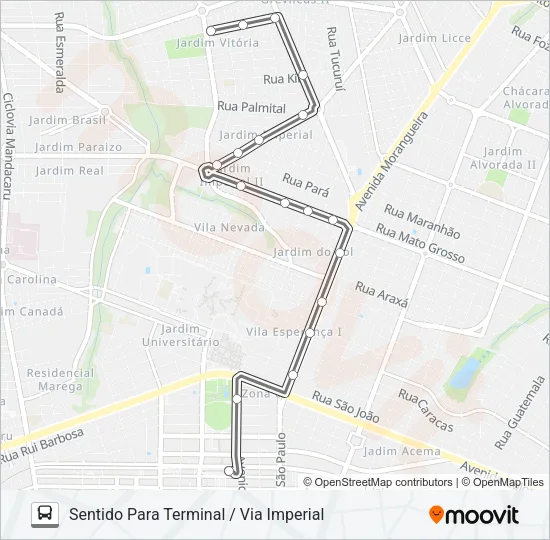 131 JARDIM VITÓRIA Bus Line Map