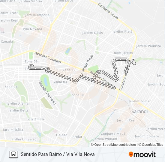 Mapa da linha 242 JARDIM AMÉRICA de ônibus