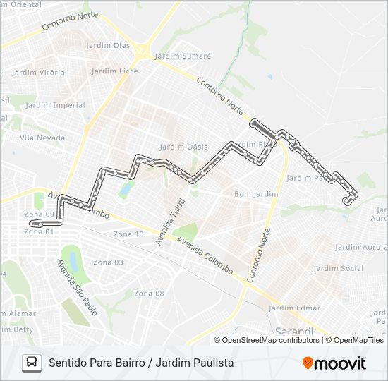 Mapa de 026 JARDIM PAULISTA de autobús