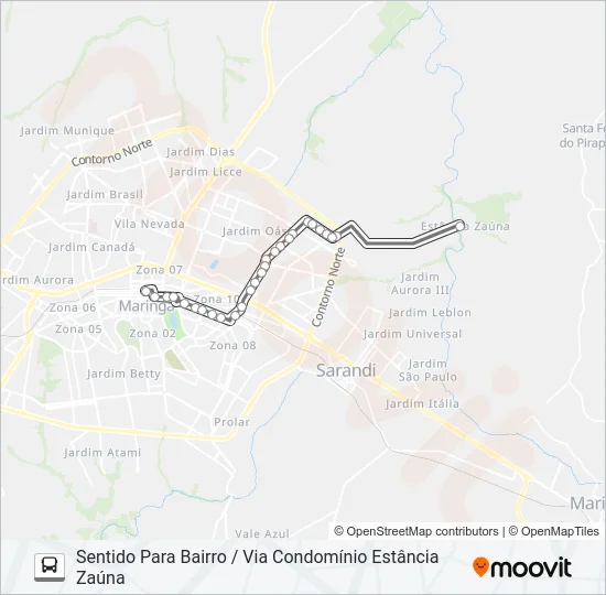 022 CONJUNTO GUAIAPÓ Bus Line Map