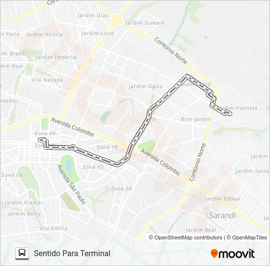 022 CONJUNTO GUAIAPÓ Bus Line Map