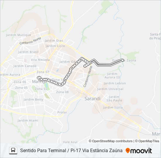 022 CONJUNTO GUAIAPÓ bus Line Map