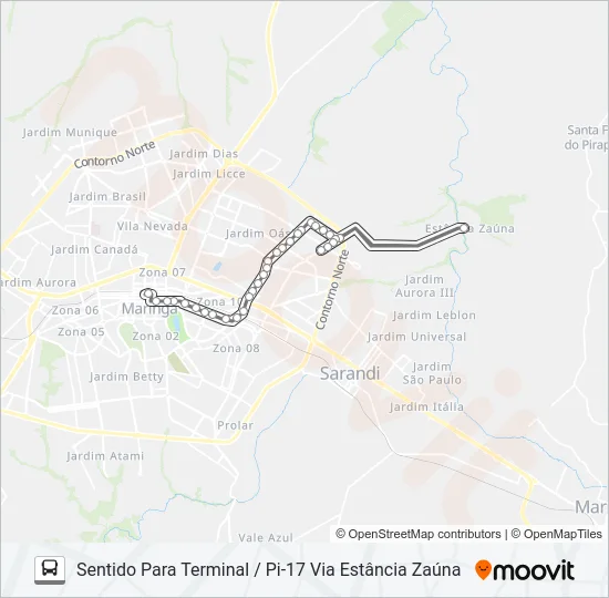 022 CONJUNTO GUAIAPÓ Bus Line Map