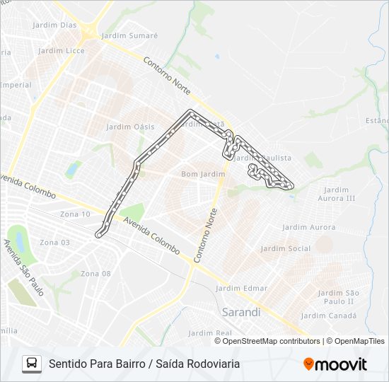022 CONJUNTO GUAIAPÓ Bus Line Map