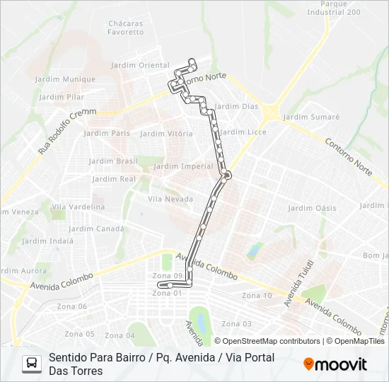 141 PQ. AVENIDA / VIA PORTAL DAS TORRES Bus Line Map