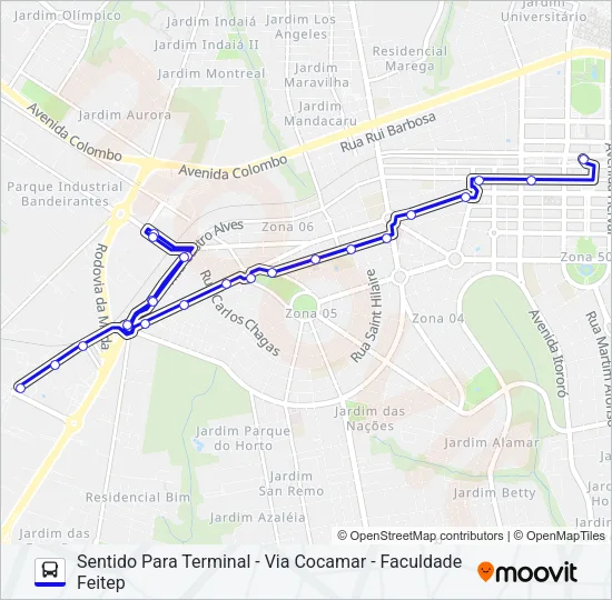 177 PARQUE ITAIPU / JARDIM EBENEZER Bus Line Map