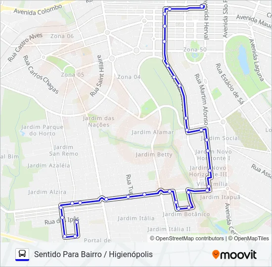 222 PÇA. SÃO VICENTE / HIGIENÓPOLIS Bus Line Map