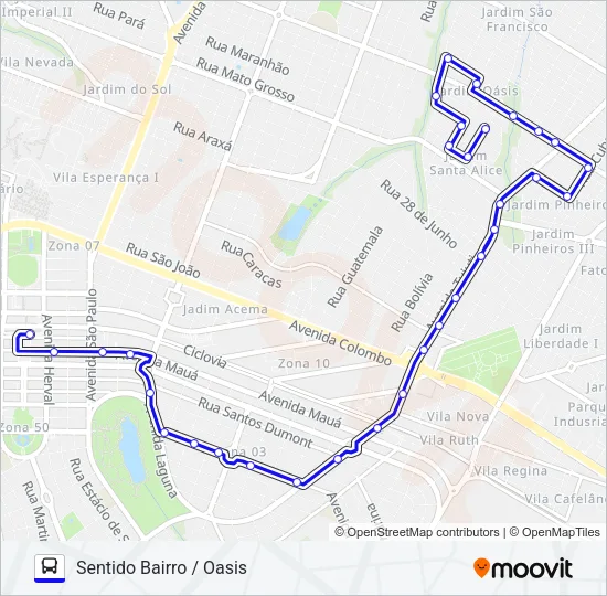 528 CEASA - ( AEROPORTO ) /  JD. OASIS Bus Line Map
