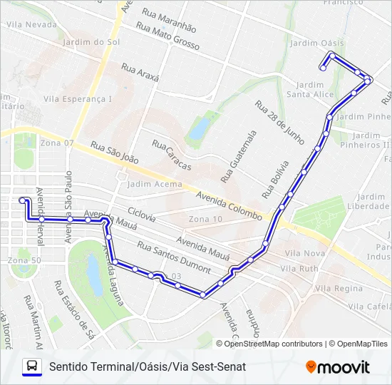 528 CEASA - ( AEROPORTO ) /  JD. OASIS Bus Line Map