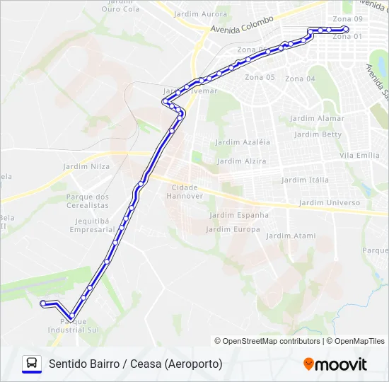 528 CEASA - ( AEROPORTO ) /  JD. OASIS Bus Line Map
