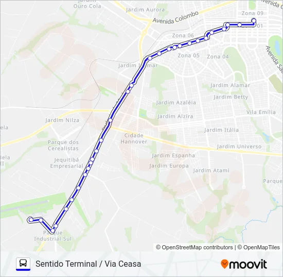 528 CEASA - ( AEROPORTO ) /  JD. OASIS Bus Line Map