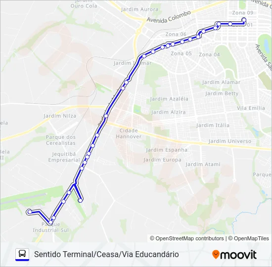 528 CEASA - ( AEROPORTO ) /  JD. OASIS Bus Line Map