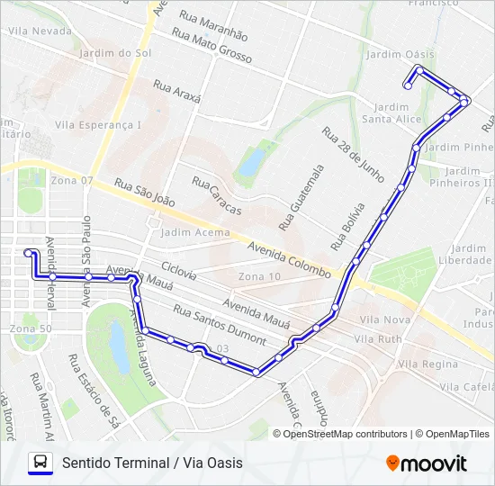 528 CEASA - ( AEROPORTO ) /  JD. OASIS Bus Line Map