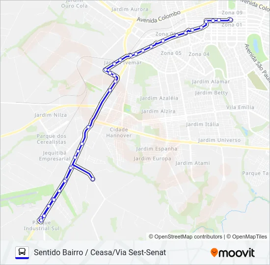 528 CEASA - ( AEROPORTO ) /  JD. OASIS Bus Line Map