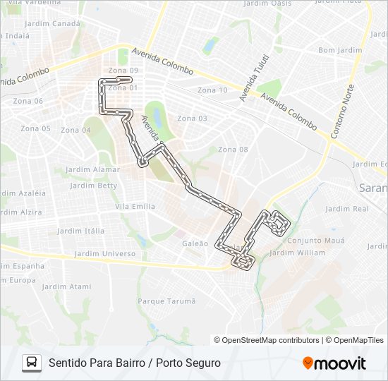 Mapa de 324 PORTO SEGURO / CONJUNTO THAIS de autobús