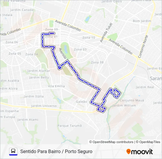 324 PORTO SEGURO / CONJUNTO THAIS Bus Line Map
