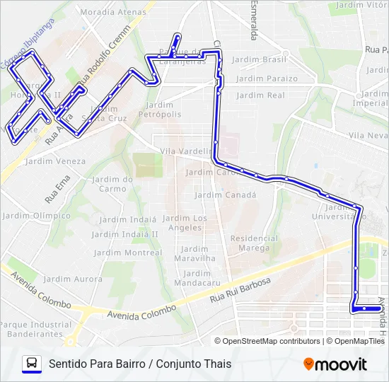 324 PORTO SEGURO / CONJUNTO THAIS Bus Line Map