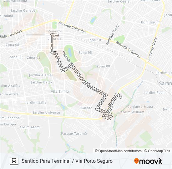 Mapa de 324 PORTO SEGURO / CONJUNTO THAIS de autobús