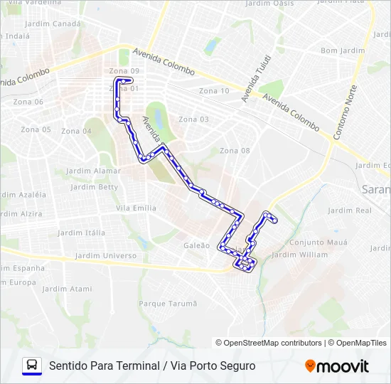 324 PORTO SEGURO / CONJUNTO THAIS Bus Line Map