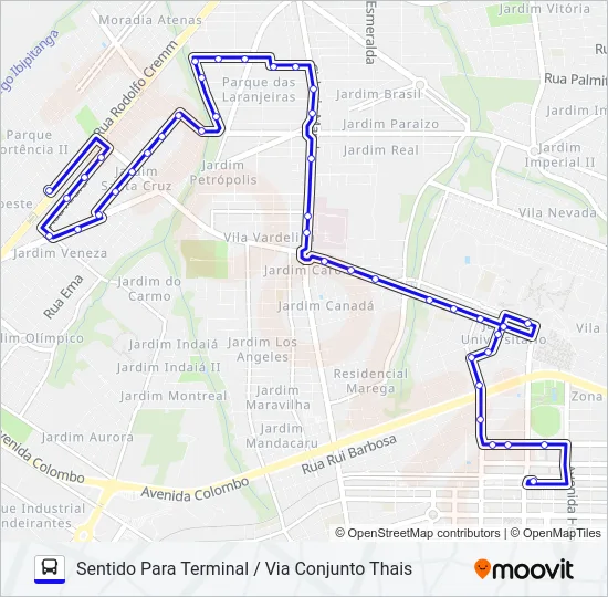 324 PORTO SEGURO / CONJUNTO THAIS Bus Line Map