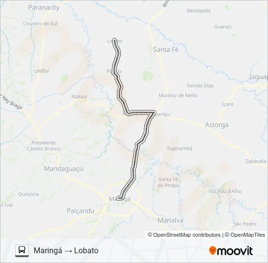 1454-500 MARINGÁ / LOBATO Bus Line Map