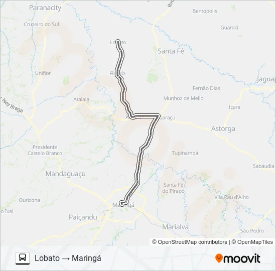 1454-500 MARINGÁ / LOBATO Bus Line Map