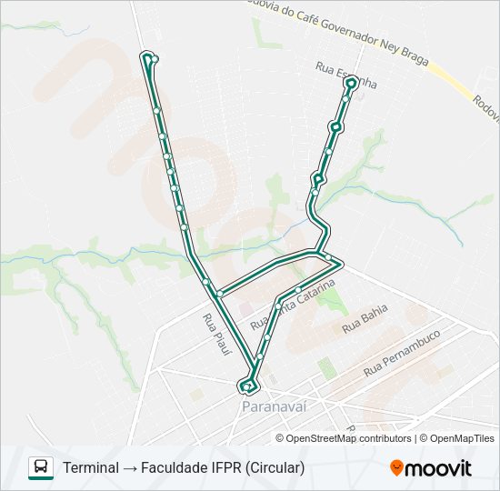 010 FACULDADE IFPR Bus Line Map