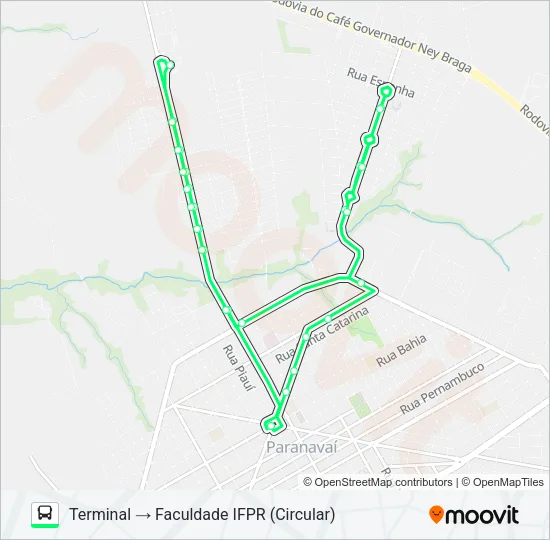 010 FACULDADE IFPR Bus Line Map