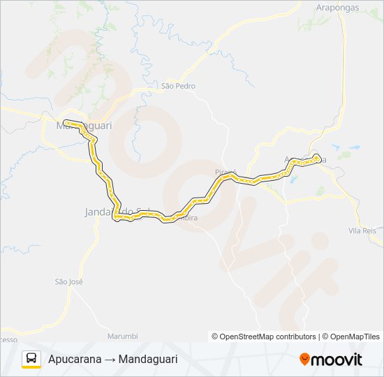 0508-440 APUCARANA / MANDAGUARI Bus Line Map