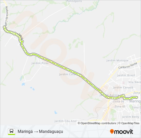 Mapa de 1250-400 MARINGÁ / MANDAGUAÇU de autobús