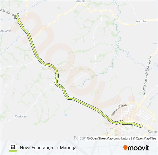 Mapa da linha 0215-450 MARINGÁ / NOVA ESPERANÇA de ônibus