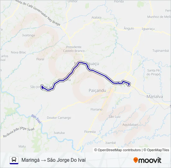 0232-400 MARINGÁ / SÃO JORGE DO IVAÍ Bus Line Map