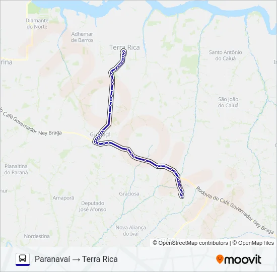 0436-440 PARANAVAÍ / TERRA RICA Bus Line Map